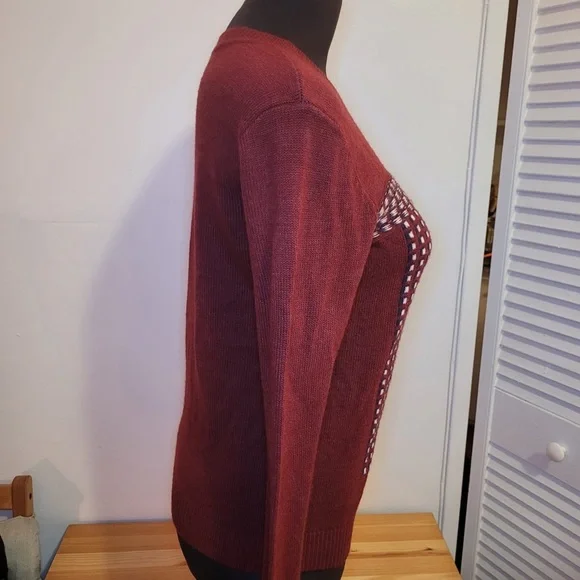 Red Patterned Sweater - Picture 3 of 4